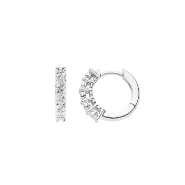 Orecchini cerchio Comete Punti Luce donna oro bianco e diamanti di carati 0,04, G e SI ORB1081-1