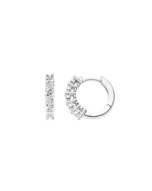 Orecchini a cerchio della collezione Comete Punti Luce da donna in oro bianco 750 con diamanti di 0,04 di carati ORB1081
