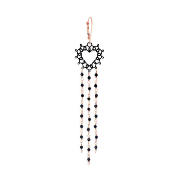 Mono orecchino Maman et Sophie Cuore Sacro in argento rosé, cuore e spinelli ORBET1P2SP-1