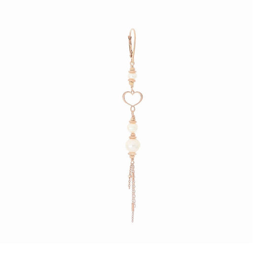 Mono Orecchino donna Maman et Sophie Perla di Labuan argento rosé perle cuore ORLAB13BCT-1