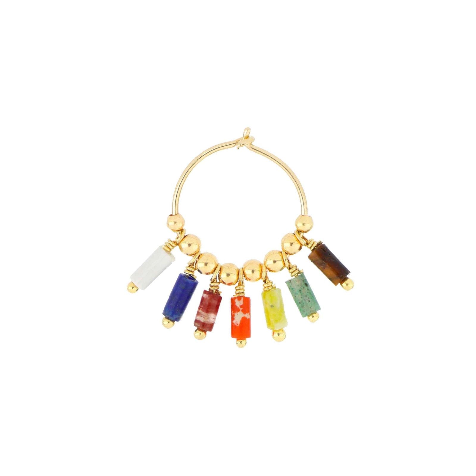 Mono orecchino Maman et Sophie Mia Africa in argento oro con pietre multicolor ORMAF00MU-1