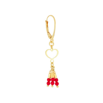 Mono orecchino Maman et Sophie Mia Africa argento oro cuore corallo ORMAF1MSCO-1