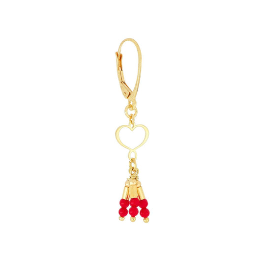 Mono orecchino Maman et Sophie Mia Africa argento oro cuore corallo ORMAF1MSCO-1