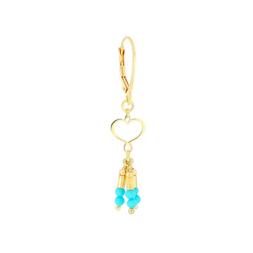 Mono orecchino Maman et Sophie Mia Africa argento oro cuore turchese ORMAF1MSTU-1