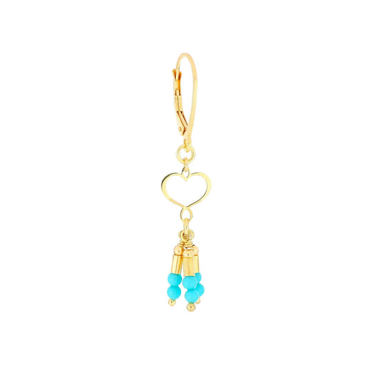 Mono orecchino Maman et Sophie Mia Africa argento oro cuore turchese ORMAF1MSTU-1