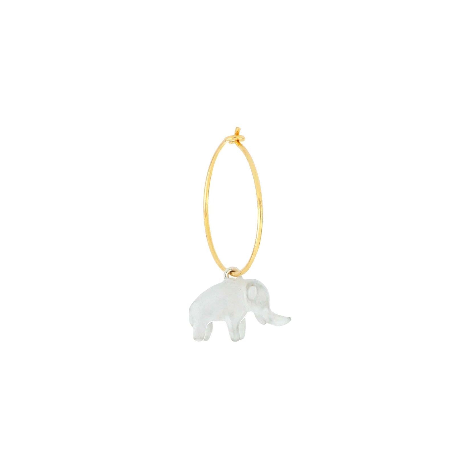 Mono orecchino Maman et Sophie Mia Africa in argento oro elefante bianco ORMAF2EL0-1