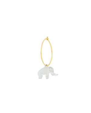 Mono orecchino a cerchio da donna Maman et Sophie Mia Africa in argento 925 dorato con elefante smaltato di bianco ORMAF2EL0
