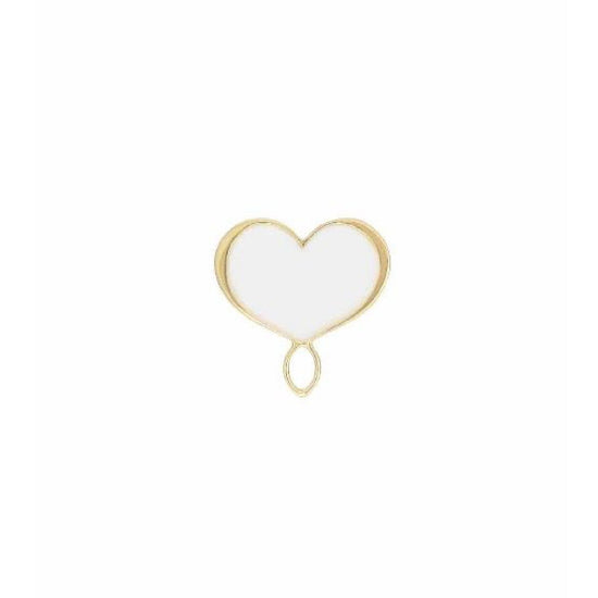 Orecchino donna Maman et Sophie Logo argento dorato cuore bianco ORMES40-1