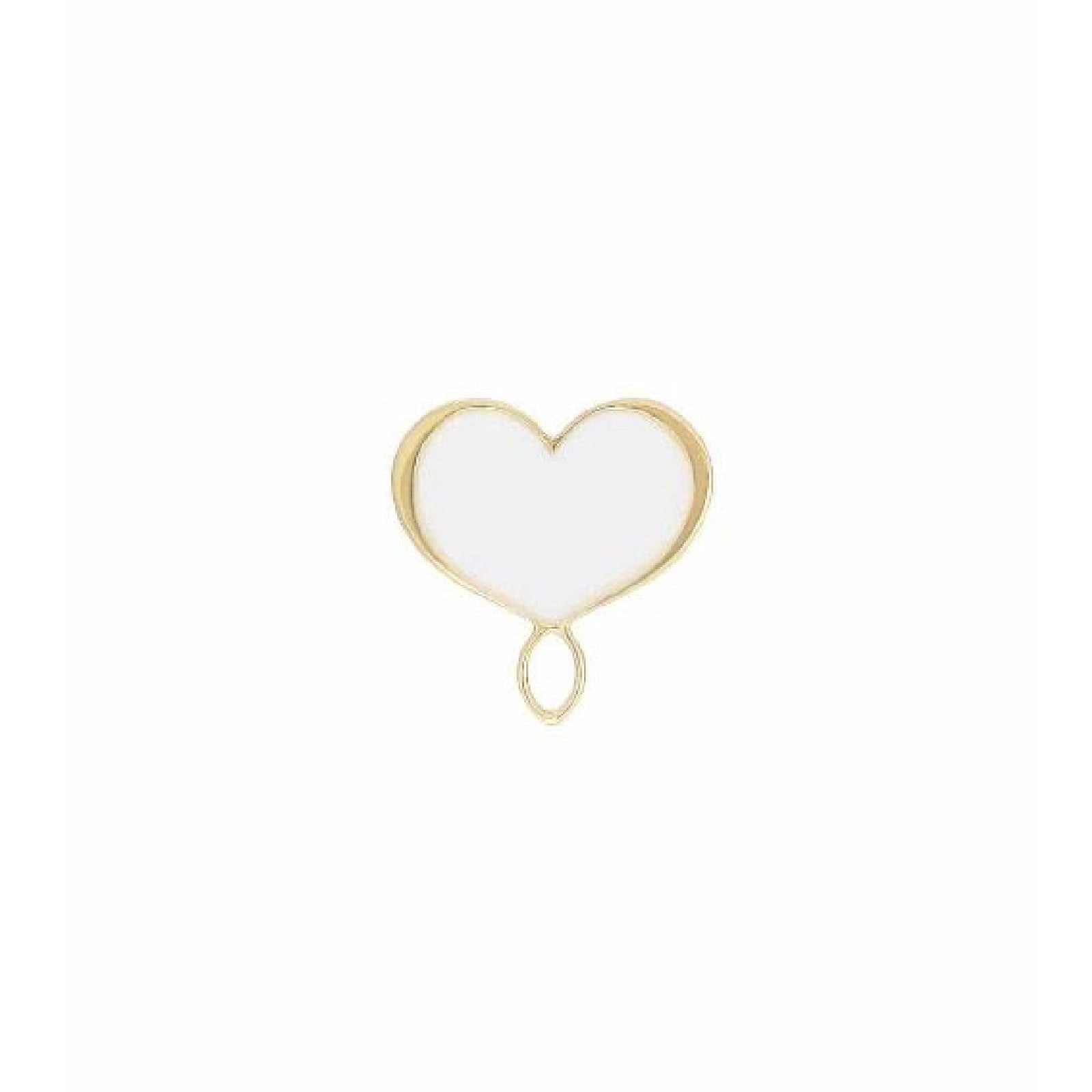 Orecchino donna Maman et Sophie Logo argento dorato cuore bianco ORMES40-1