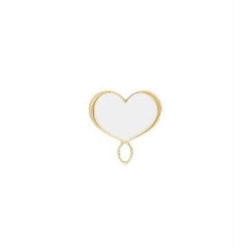 Orecchino donna Maman et Sophie Logo argento dorato cuore bianco ORMES40-1