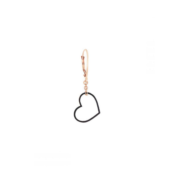 Mono orecchino monachella donna Maman et Sophie Oltre argento rosé cuore nero OROLT122-1