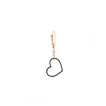Mono orecchino monachella donna Maman et Sophie Oltre argento rosé cuore nero OROLT122-1
