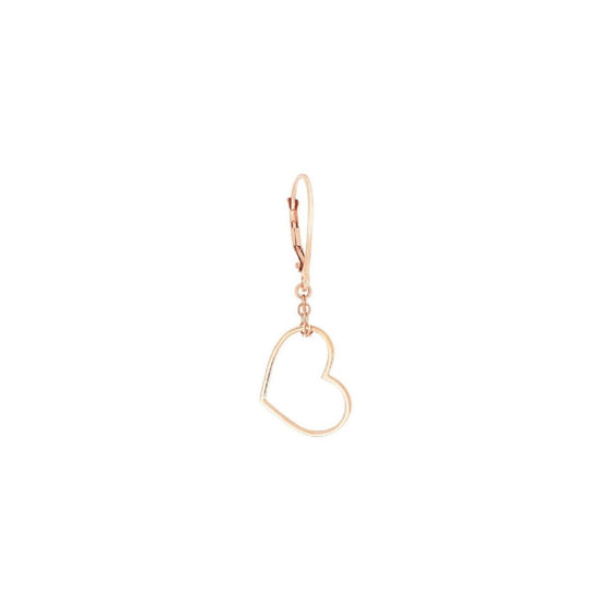 Mono orecchino monachella donna Maman et Sophie Oltre argento rosé cuore nero OROLT122-2