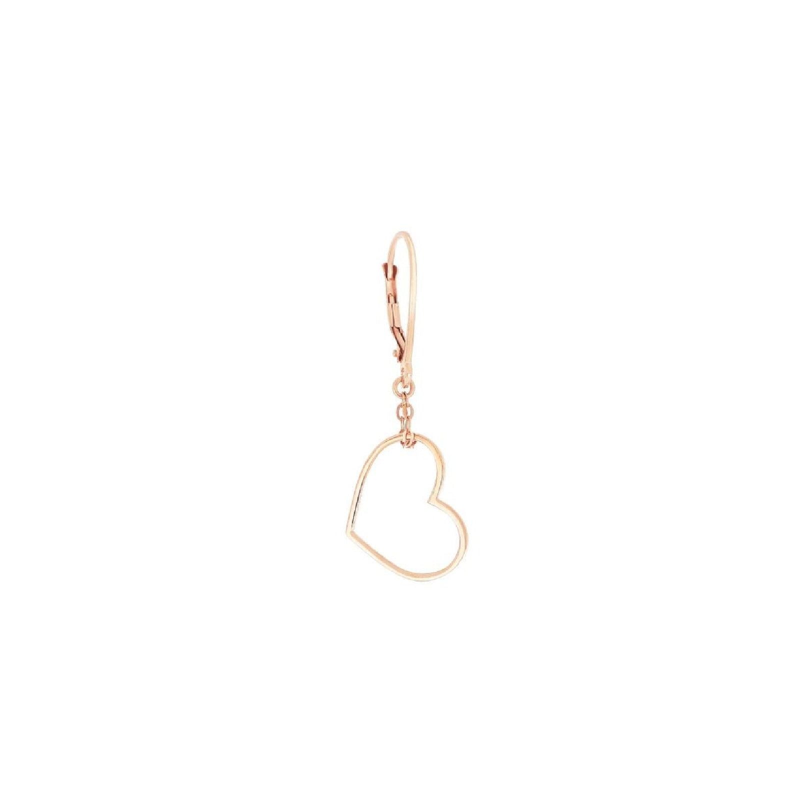 Mono orecchino monachella donna Maman et Sophie Oltre argento rosé cuore nero OROLT122-2