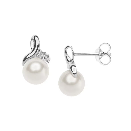 Orecchini donna Comete Perle d'Amore oro bianco con perle e diamanti 0,03ct ORP742-1