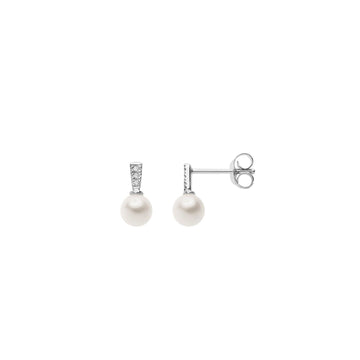 Orecchini donna Comete Perle Acquadolce Evergreen oro bianco perle 5mm, diamanti 0,02ct ORP758-1