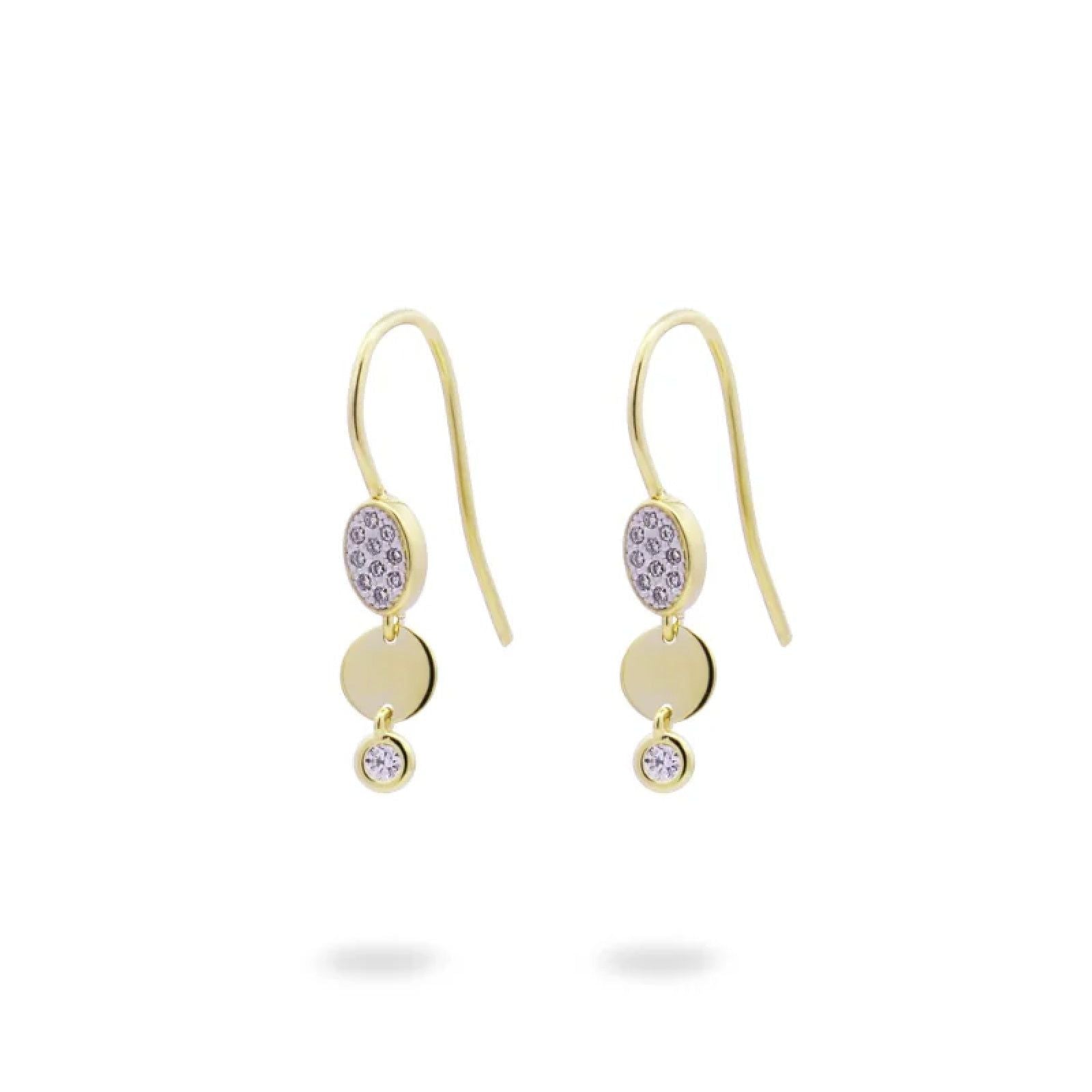 Orecchini donna Rue Des Mille Shapes in argento dorato con cerchio, ovale e zirconi ORZ-020-M2-AU-1