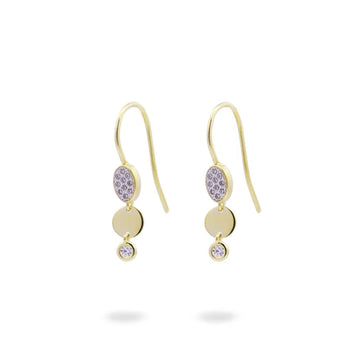Orecchini donna Rue Des Mille Shapes in argento dorato con cerchio, ovale e zirconi ORZ-020-M2-AU-1