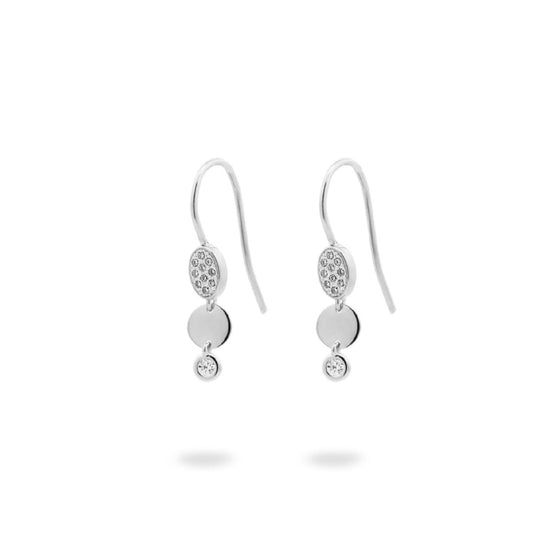 Orecchini donna Rue Des Mille Shapes in argento con cerchio, ovale e zirconi ORZ-020-M2-RH-1