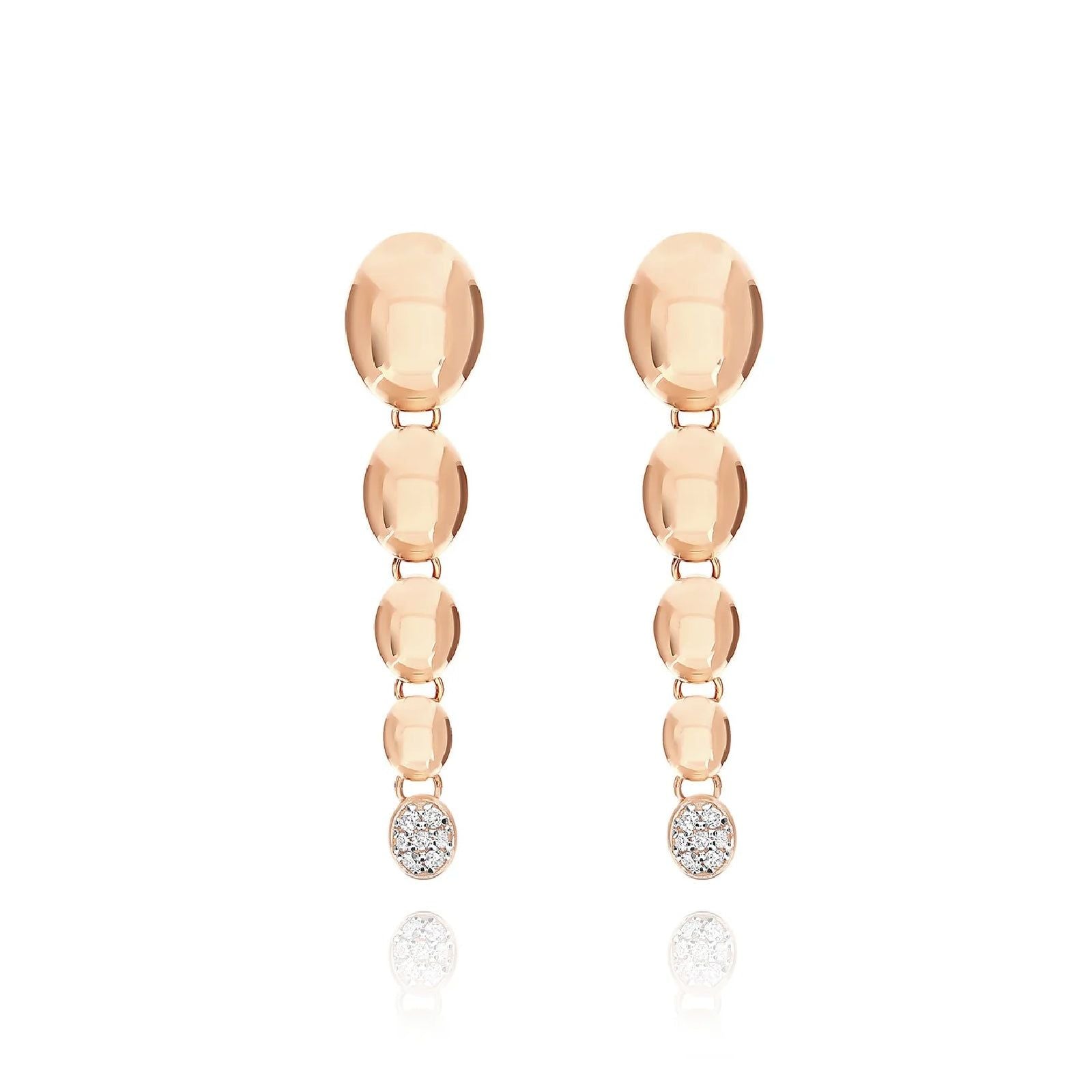 Orecchini donna Nanis Boules oro rosa con boules e diamanti 0,34ct OS27-538L-1
