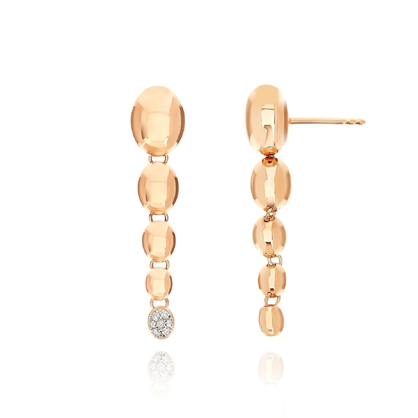 Orecchini donna Nanis Boules oro rosa con boules e diamanti 0,34ct OS27-538L-2
