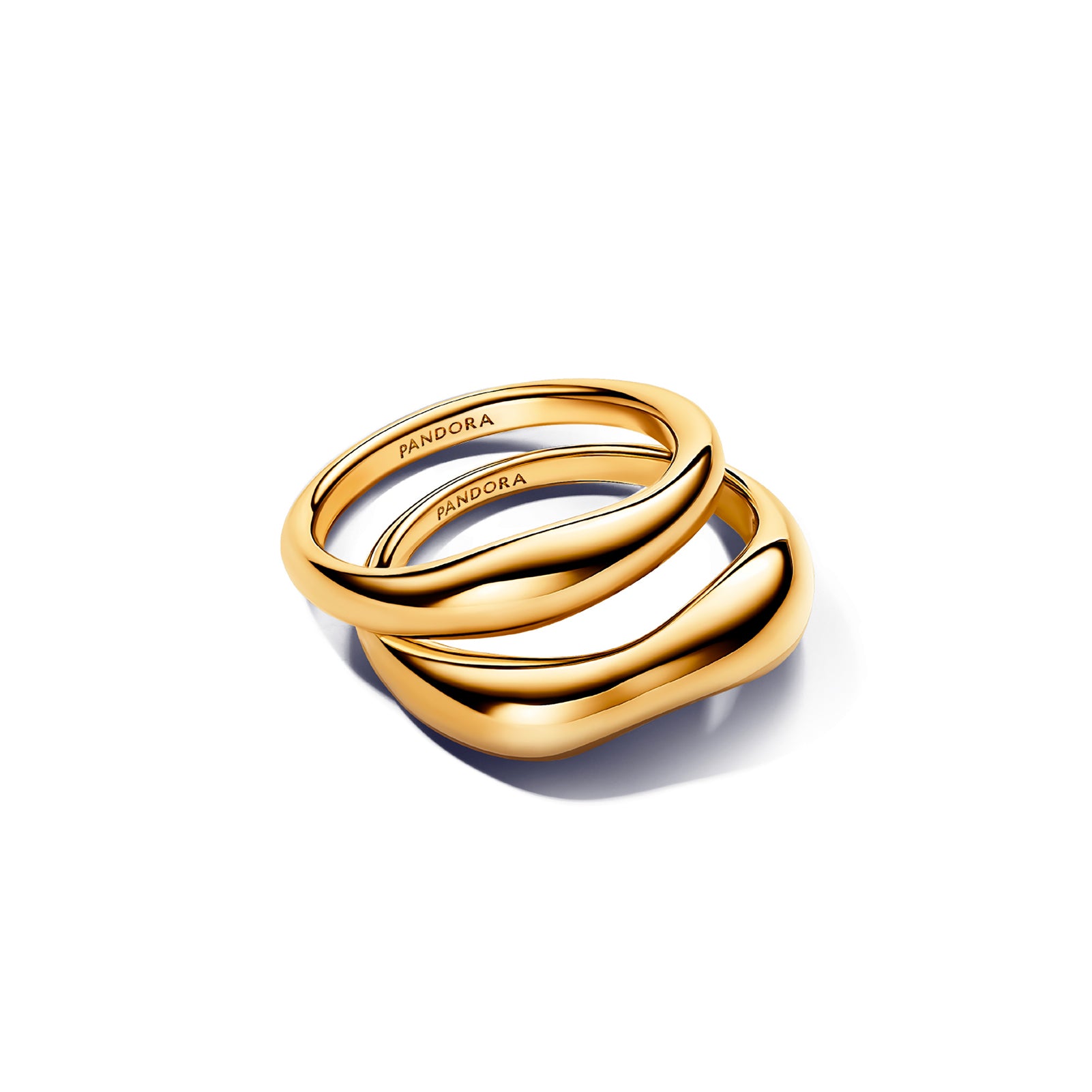 Anello a due fasce Pandora placcato in oro da donna P.163264C00