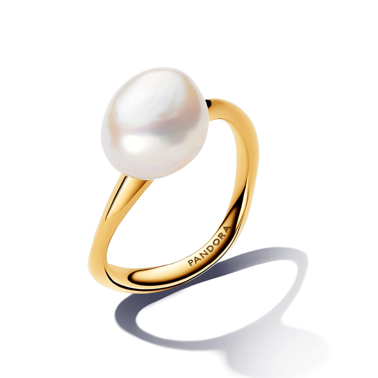 Anello Pandora placcato in oro con perla dâ€™acqua dolce P.163293C01-50