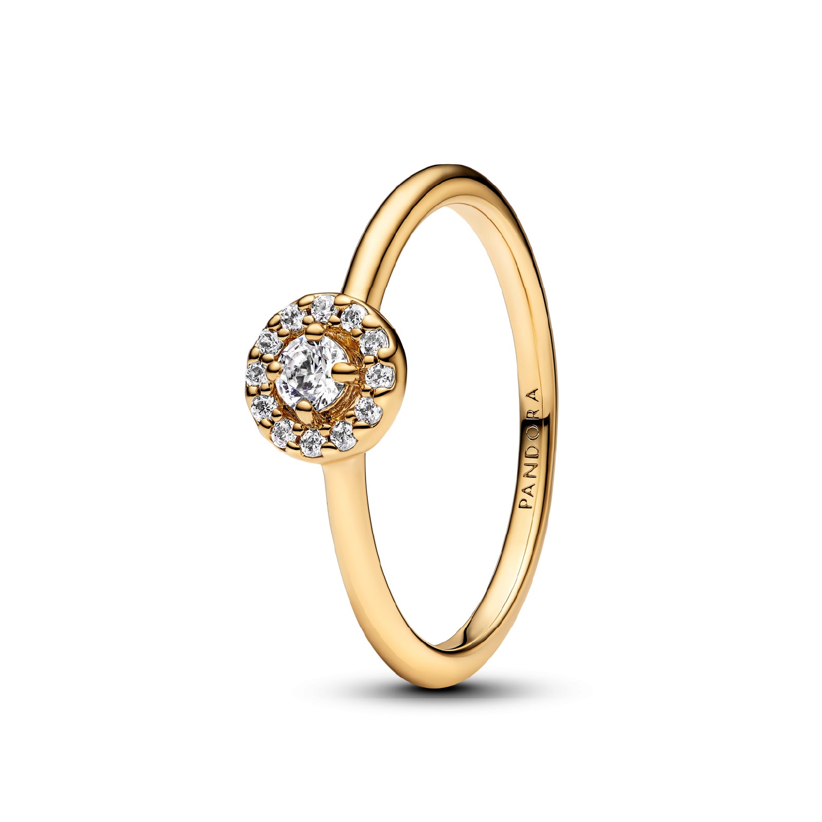 Anello Pandora in argento dorato con zirconi bianchi 8