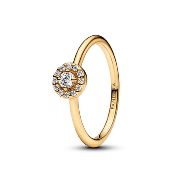 Anello Pandora in argento dorato con zirconi bianchi 8