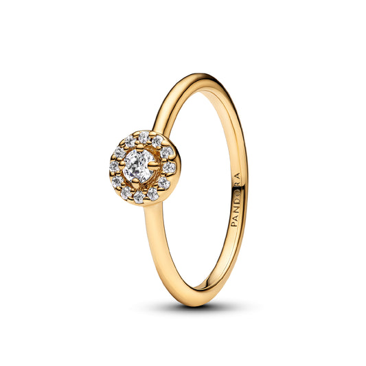 Anello Pandora in argento dorato con zirconi bianchi 8
