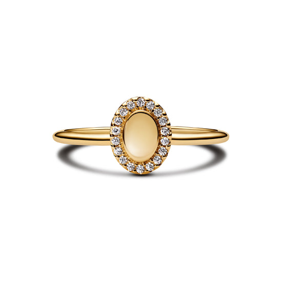 Anello da incidere da donna Pandora argento dorato con zirconi 10