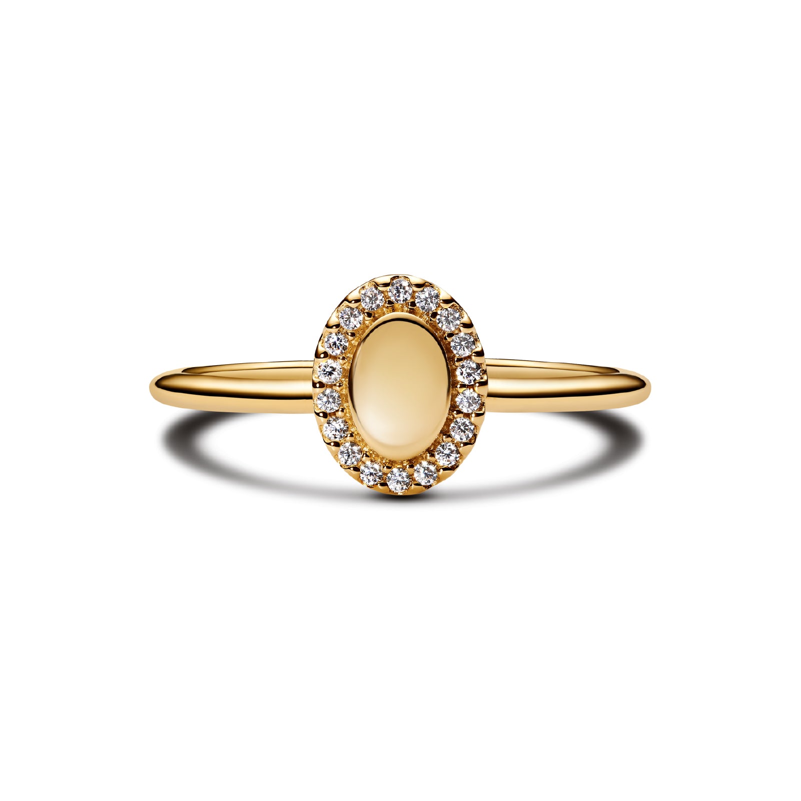 Anello da incidere da donna Pandora argento dorato con zirconi 10