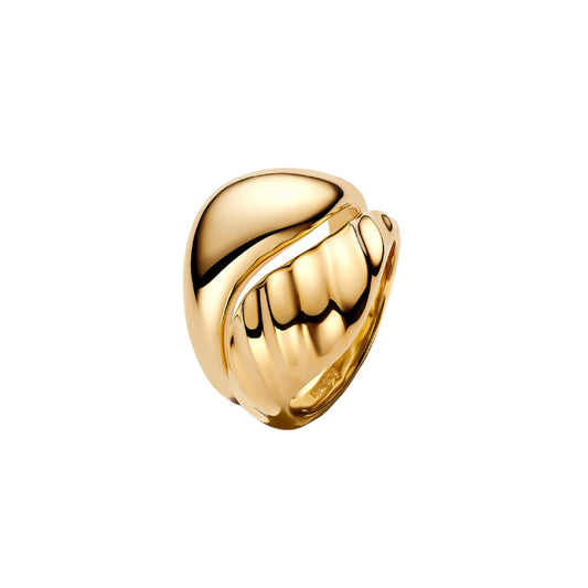 Anello divisibile Pandora in argento dorato liscio e lavorato 10