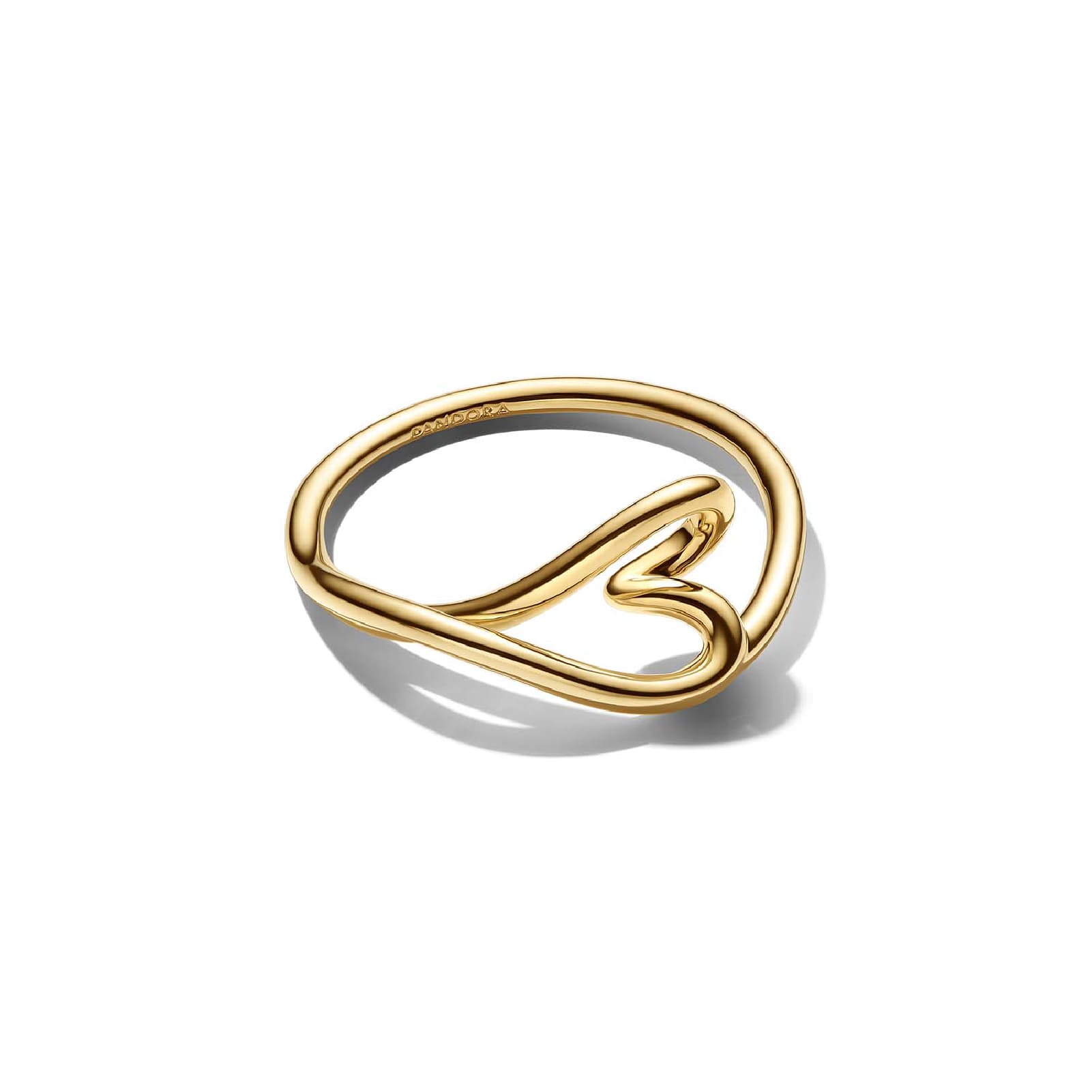 Anello Pandora a forma di cuore in argento placcato oro 14kt 12