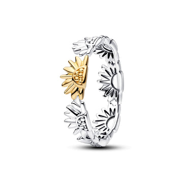 Anello Pandora in argento bicolore con design a forma di sole 12