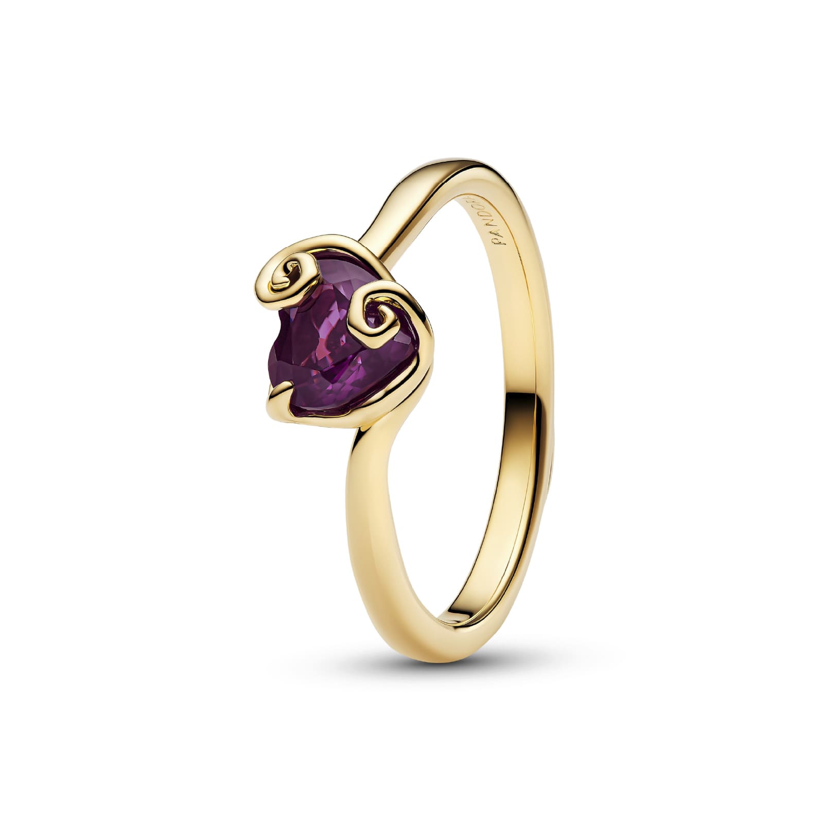 Anello Pandora Sally in argento dorato con cristallo viola 12