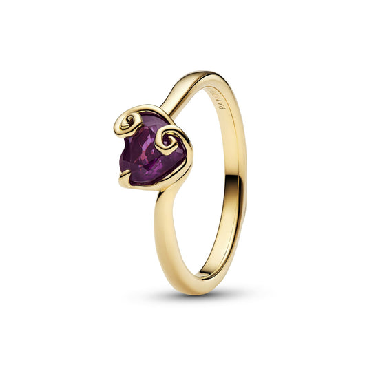 Anello Pandora Sally in argento dorato con cristallo viola 12
