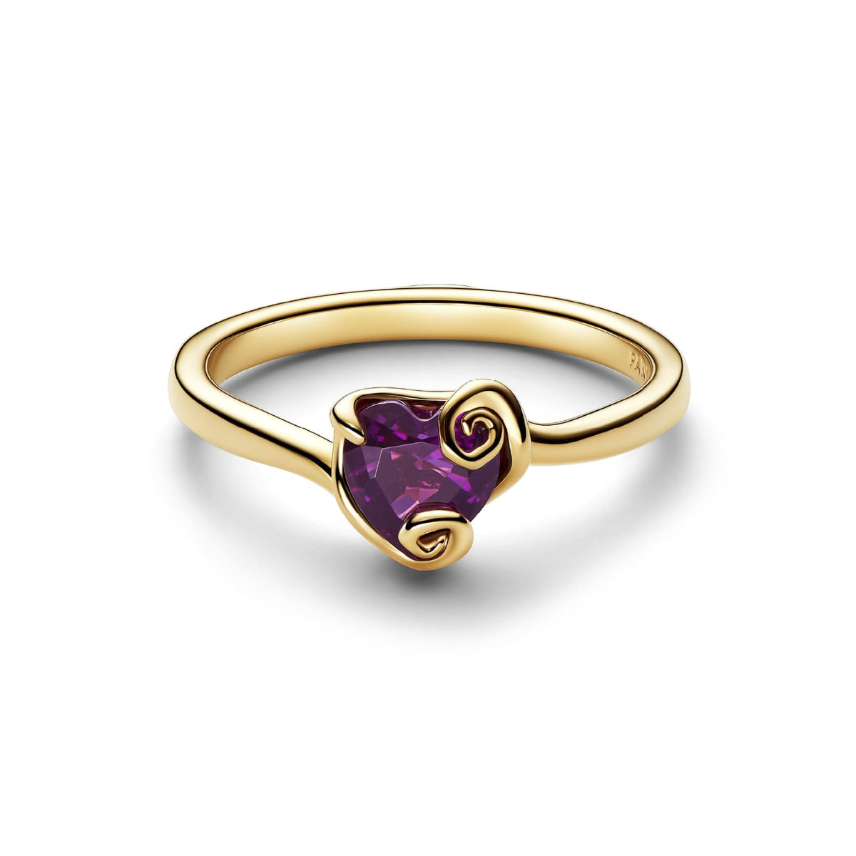 Anello Pandora Sally in argento dorato con cristallo viola 12