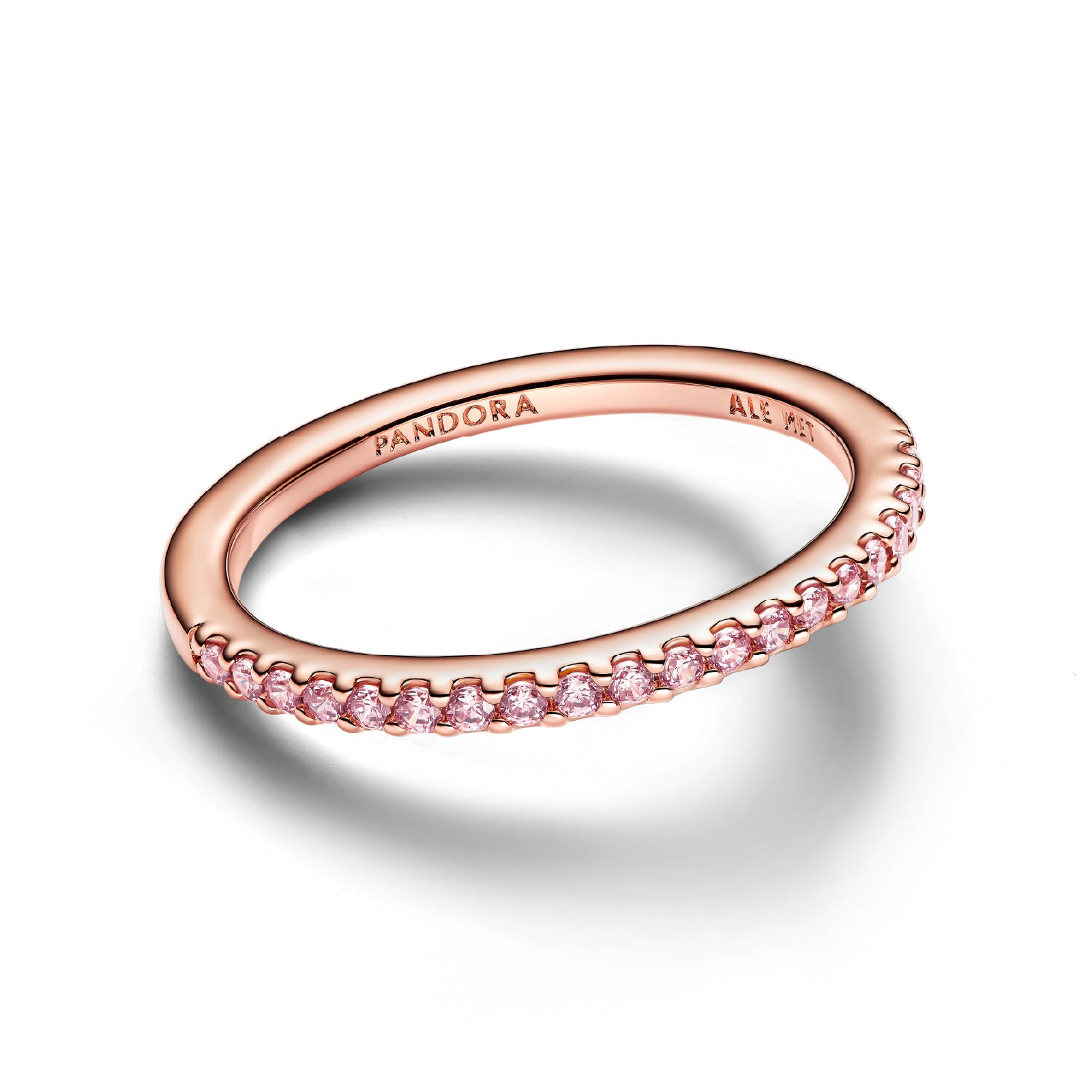 Anello tuttogiro Pandora in argento rosÃ© zirconi rosa 8