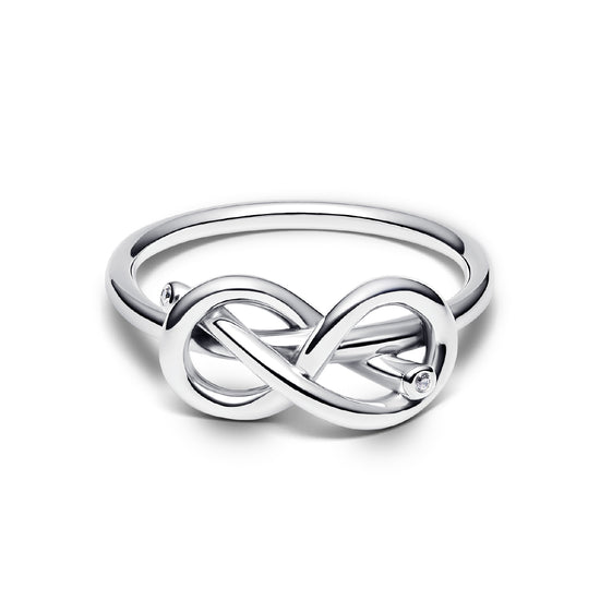 Anello da donna Pandora in argento a forma di infinito con zirconi 10