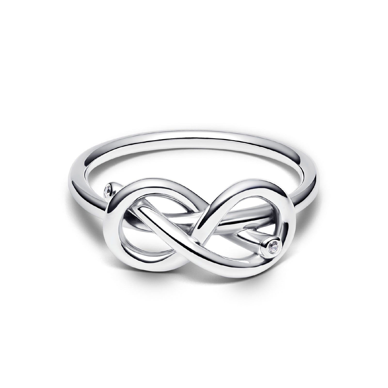 Anello da donna Pandora in argento a forma di infinito con zirconi 10