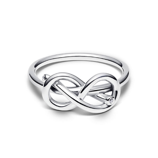 Anello da donna Pandora in argento a forma di infinito con zirconi 10