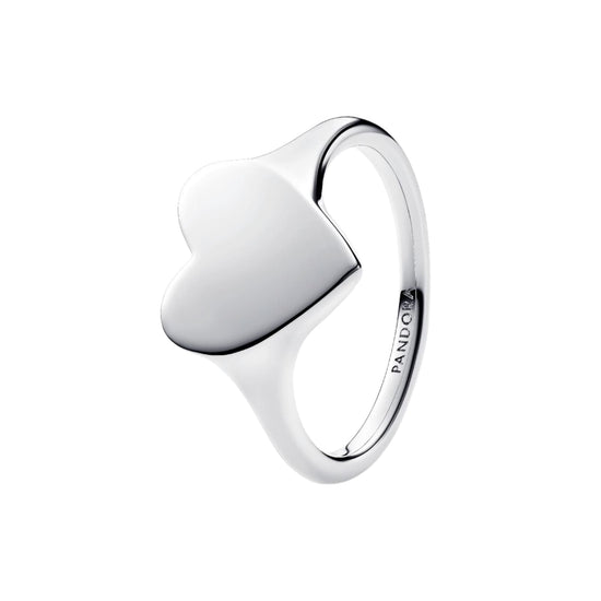 Anello Pandora da donna in argento con cuore da incidere 10