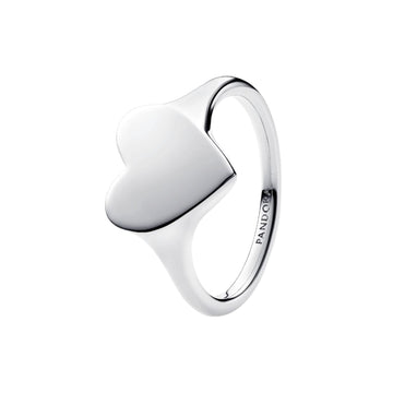 Anello Pandora da donna in argento con cuore da incidere 10