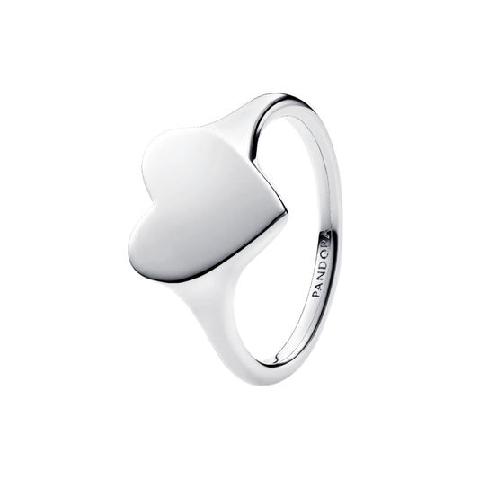 Anello Pandora da donna in argento con cuore da incidere 10