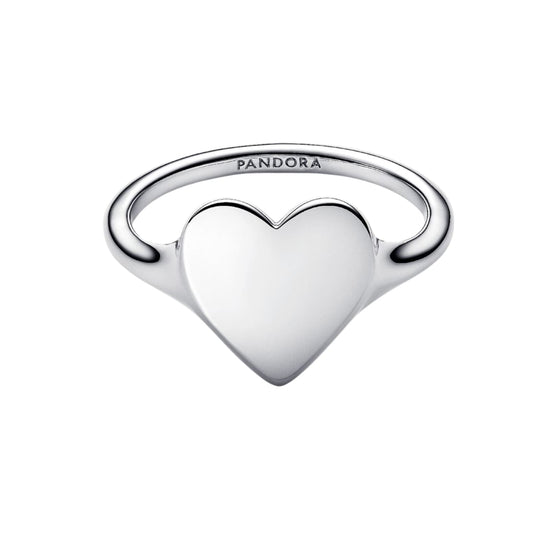 Anello Pandora da donna in argento con cuore da incidere 10