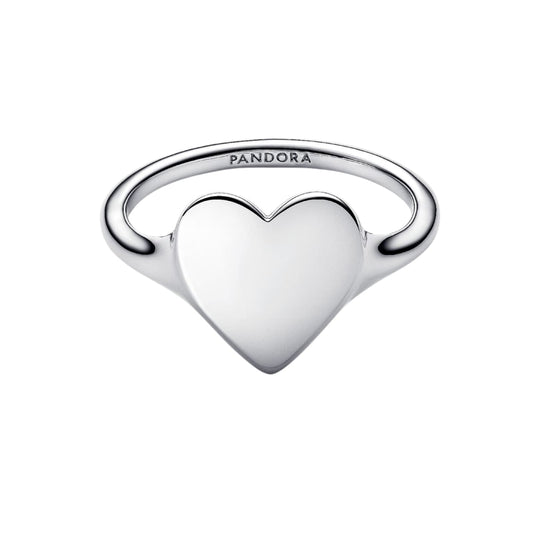 Anello Pandora da donna in argento con cuore da incidere 10