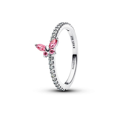 Anello Pandora Timeless Farfalla Luminosa Rosa in argento 10