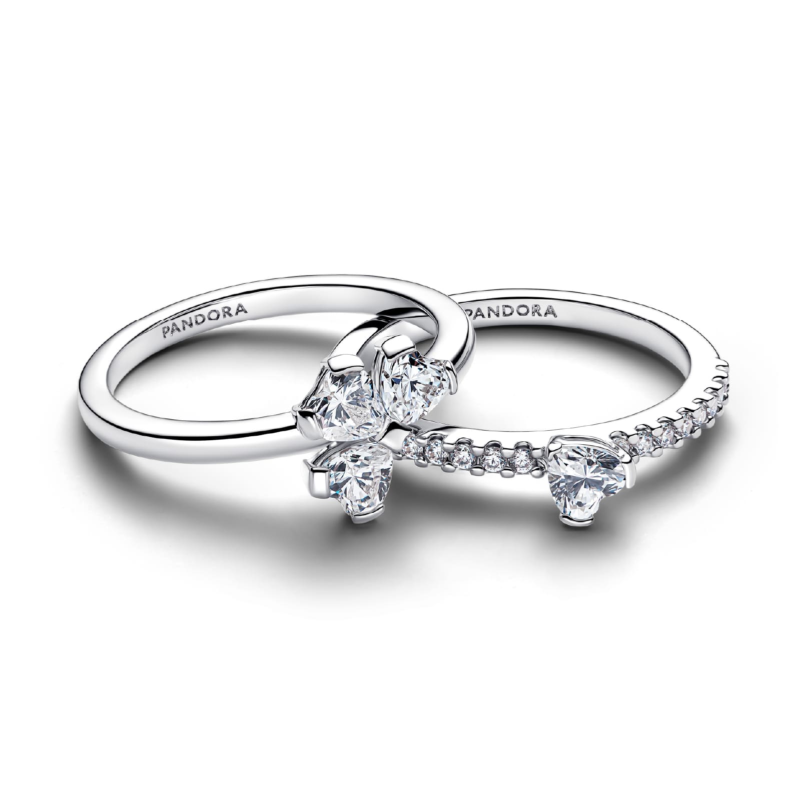 Anello divisibile Pandora in argento con quadrifoglio zircone 12