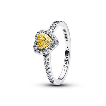 Anello Pandora Timeless in argento Cuore in Rilievo Giallo 10